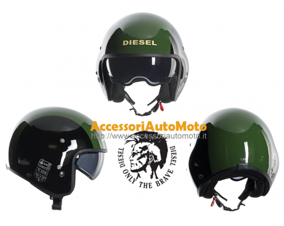 Casco Moto Diesel HI-JACK MULTI Black-Green - Caschi Jet - Caschi Moto -  Accessori Auto Moto