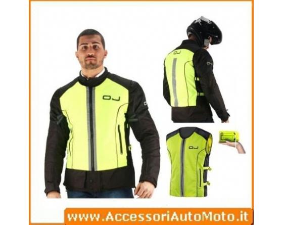 Gilet catarifrangente verde fluo da moto art: GILREFLURB01 BIKETEK