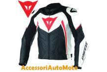 DAINESE AVRO D1 PELLE BIANCO/NERO/ROSSO-FLUO